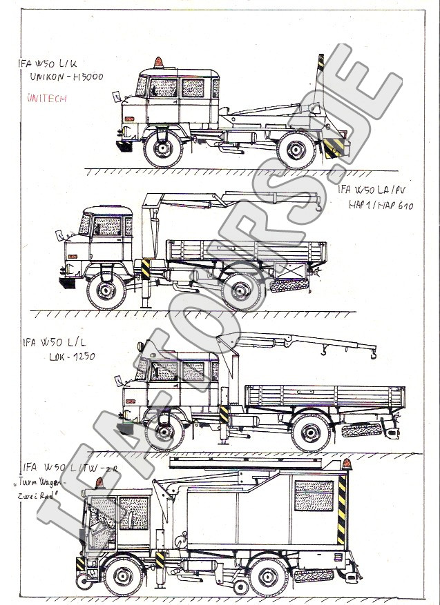IFA LKW W50 Zeichnungen