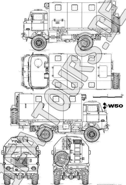 IFA LKW W50 mit LAK II  - Zeichnung