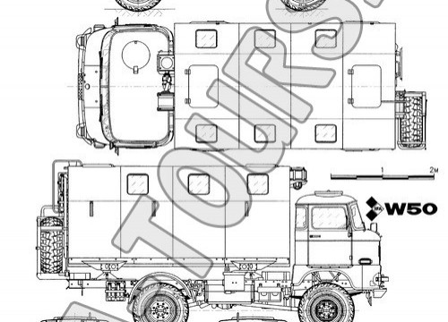 IFA LKW W50 mit LAK II  - Zeichnung