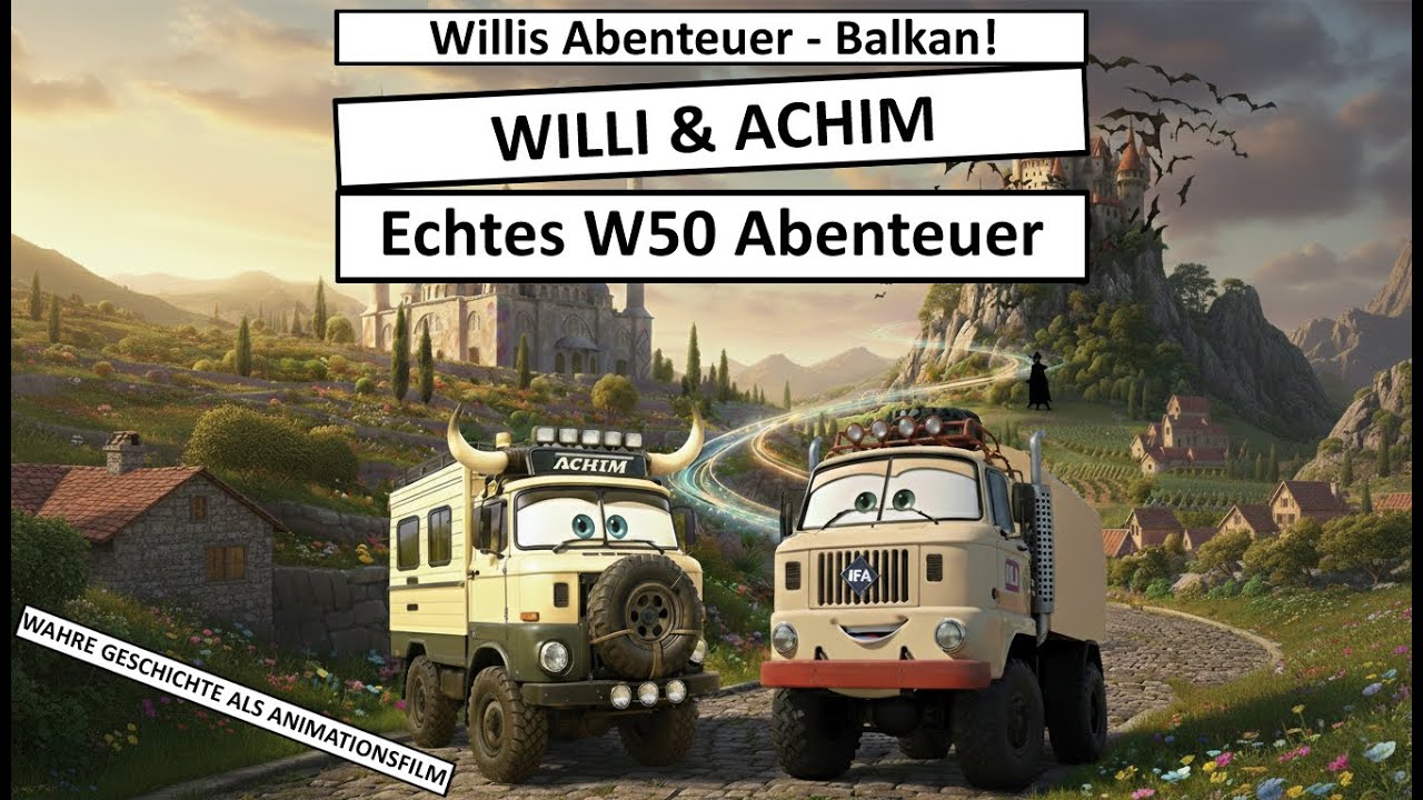 Willi & Achim auf dem Balkan: Die IFA W50 Expedition – Echte Tour als Animationsfilm 🧛‍♂️🚚